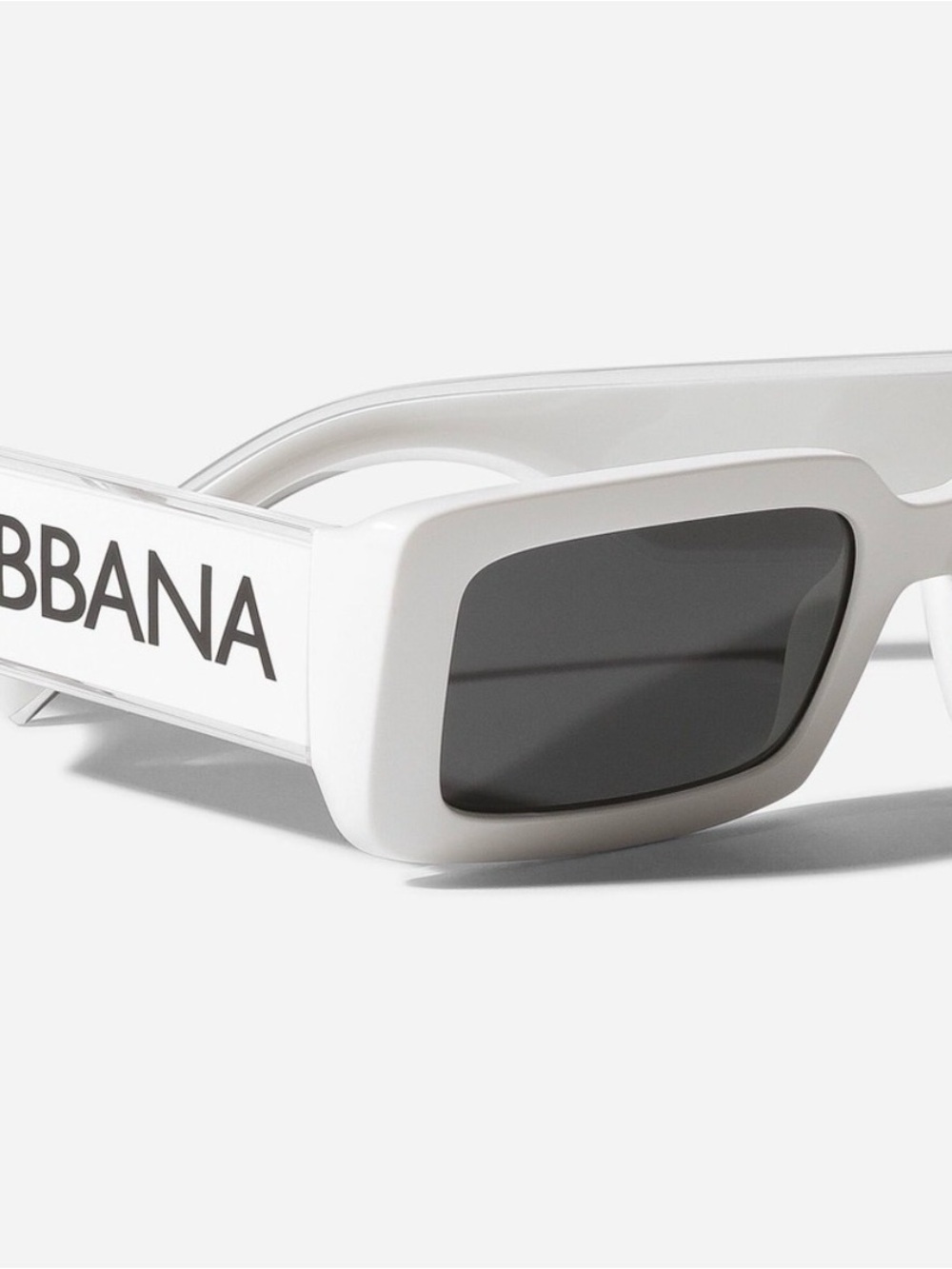 NWOT Dolce & Gabbana DG6187 White Rectangular Logo Sunglasses